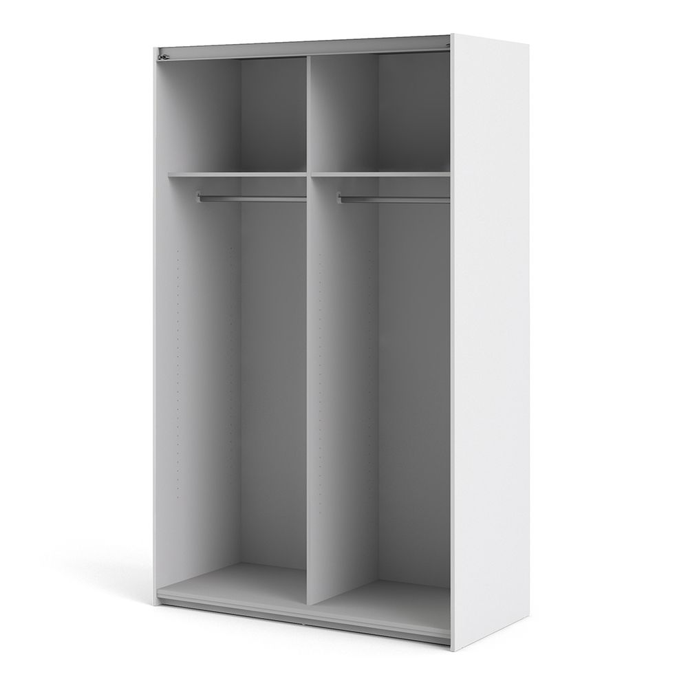 Wooden Sliding Wardrobe 120cm Wide With 2 Doors And 2 Shelves - Verona