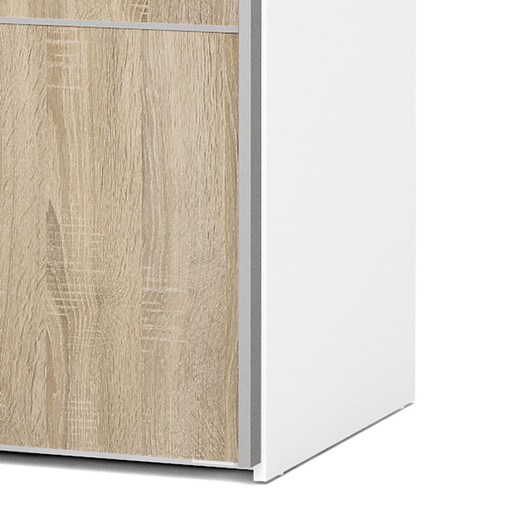 Wooden Sliding Wardrobe 120cm Wide With 2 Doors And 5 Shelves - Verona