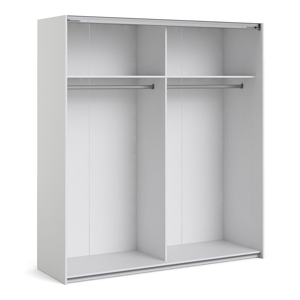 Wooden Sliding Wardrobe 180cm Wide With 2 Doors And 2 Shelves - Verona