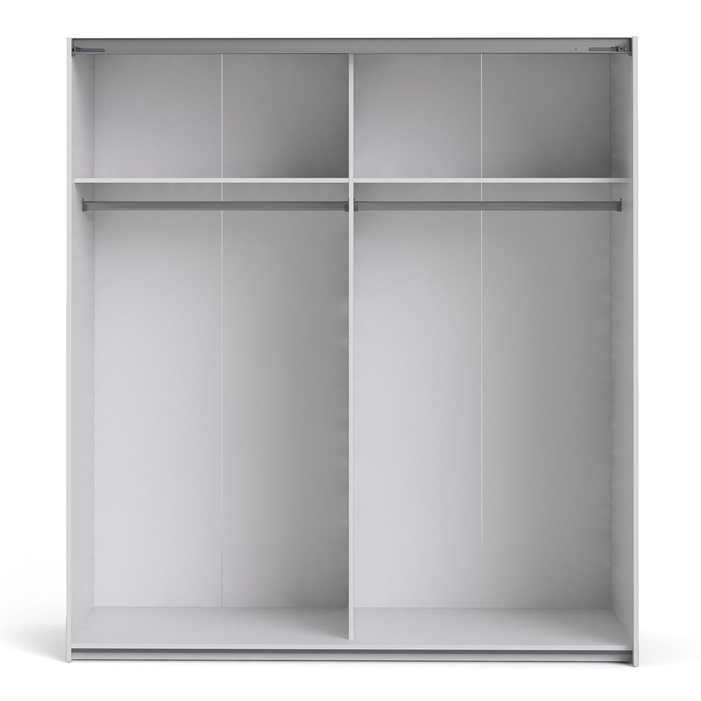 Wooden Sliding Wardrobe 180cm Wide With 2 Doors And 2 Shelves - Verona