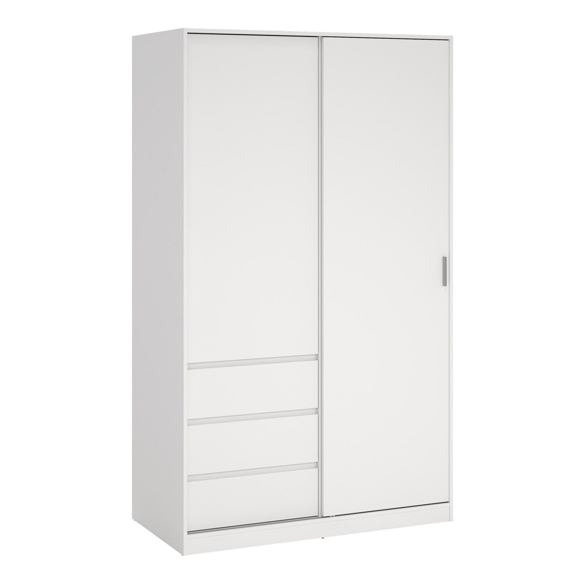 Wooden Sliding Wardrobe With 2 Doors And 3 Drawers - Naia