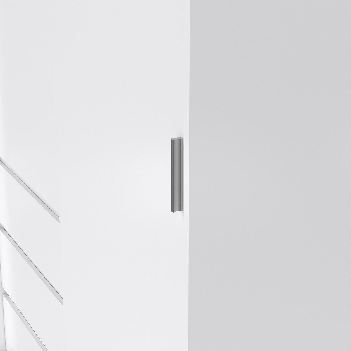 Wooden Sliding Wardrobe With 2 Doors And 3 Drawers - Naia