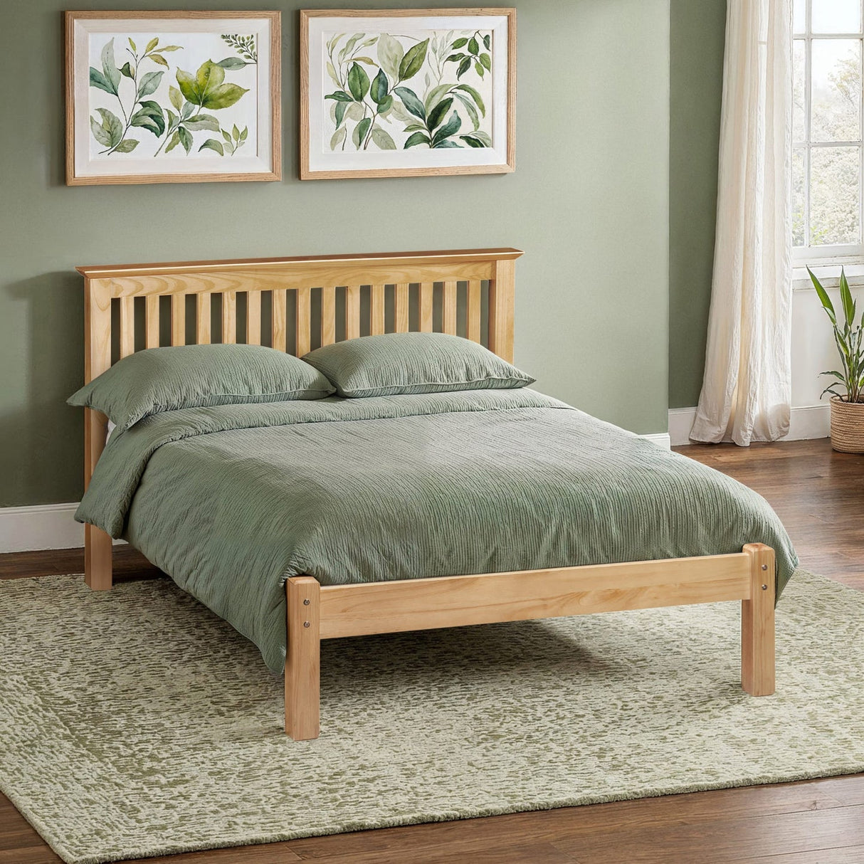 Wooden Small Double Bed Low Foot End - Barcelona