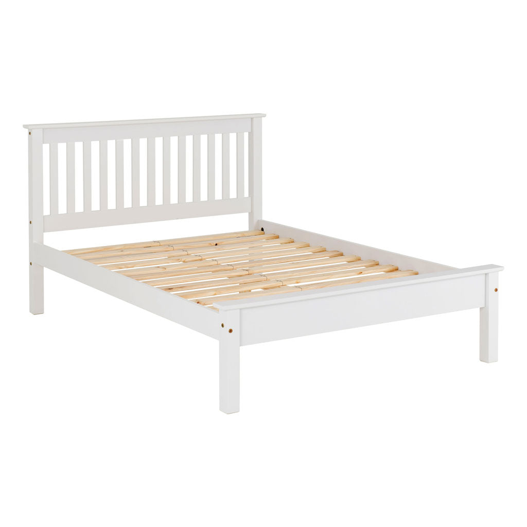 Wooden Small Double Bed Low Foot End - Monaco