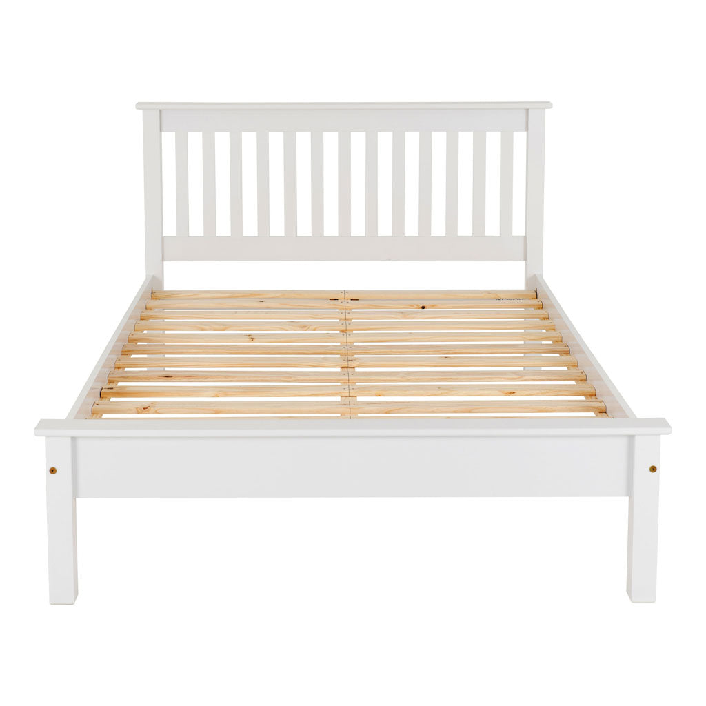 Wooden Small Double Bed Low Foot End - Monaco