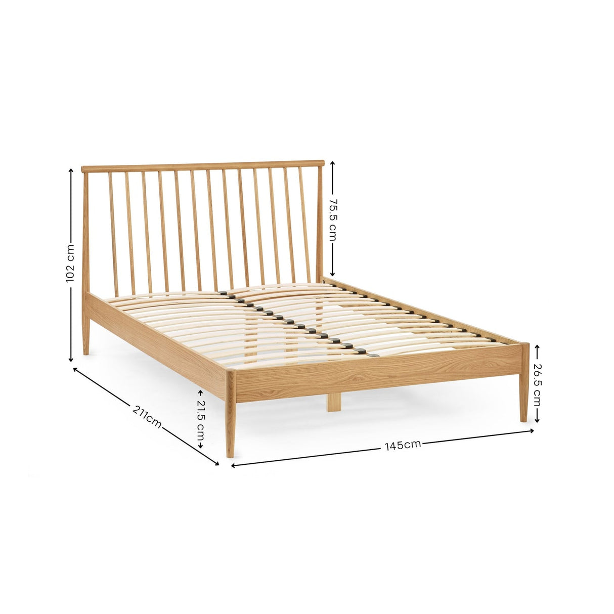 Wooden Spindle Double Bed - Belton