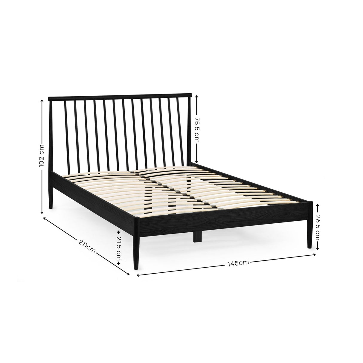 Wooden Spindle Double Bed - Belton