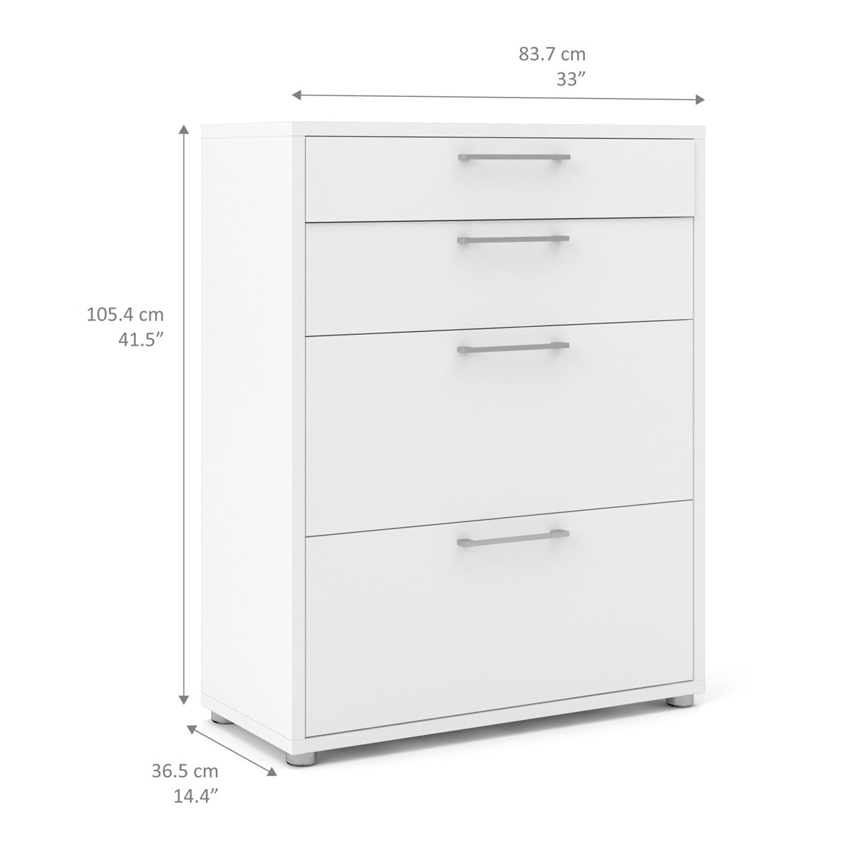 Wooden Storage Cabinet With 2 Drawers And 2 File Drawers - Prima