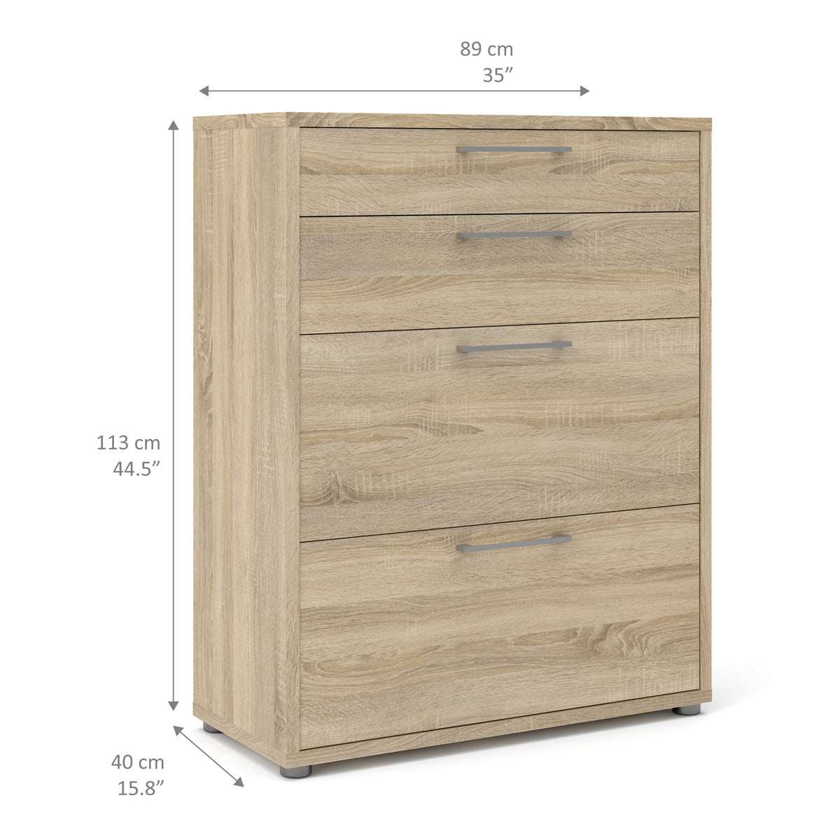 Wooden Storage Cabinet With 2 Drawers And 2 File Drawers - Prima