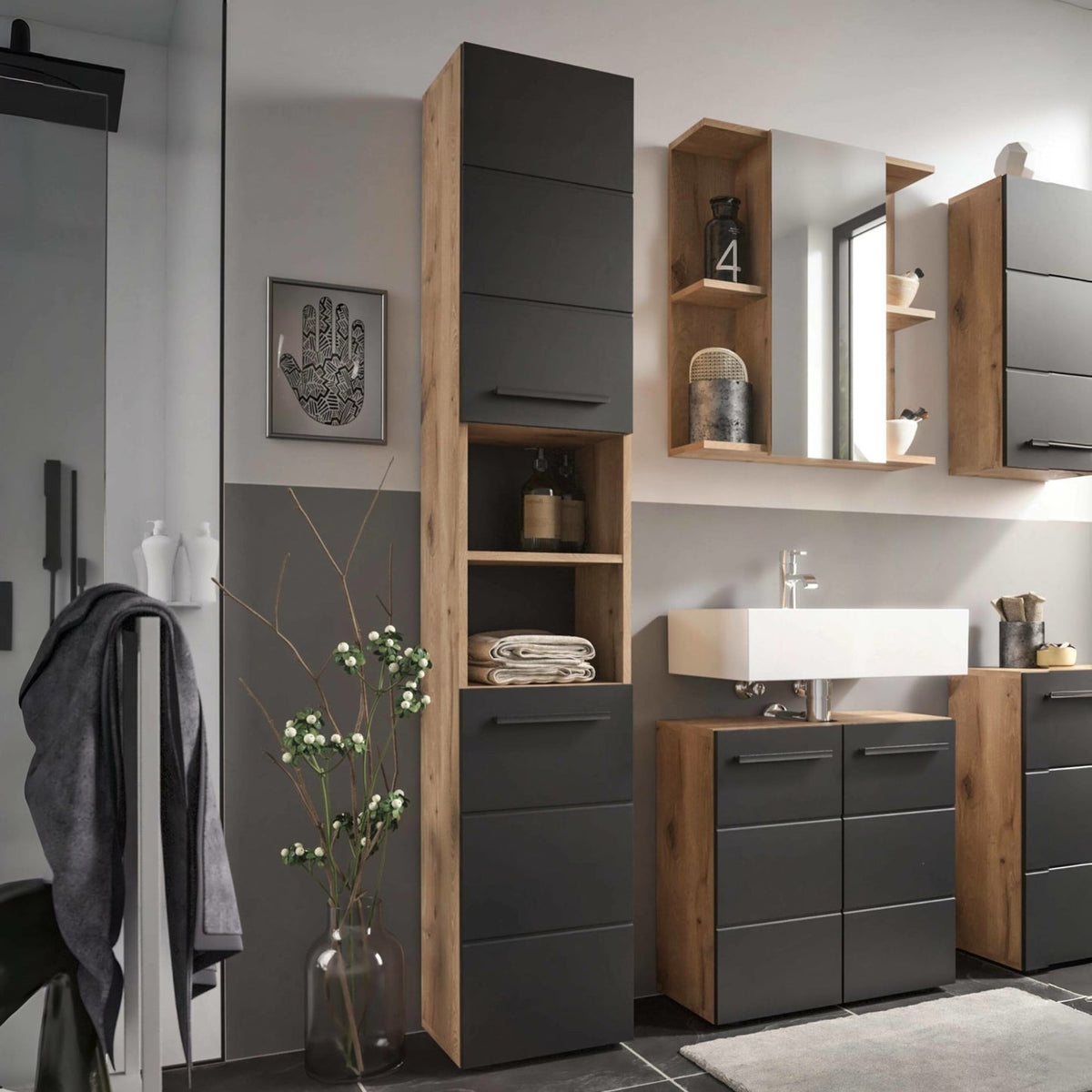 Wooden Storage Cabinet Bathroom With 2 Doors - Vista