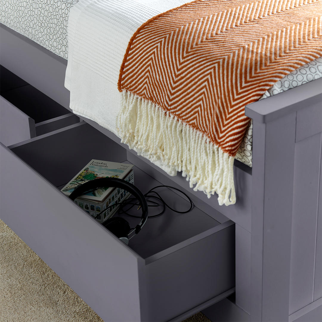 Wooden Storage Single Bed With 3 Pull-Out Drawers - Enzo