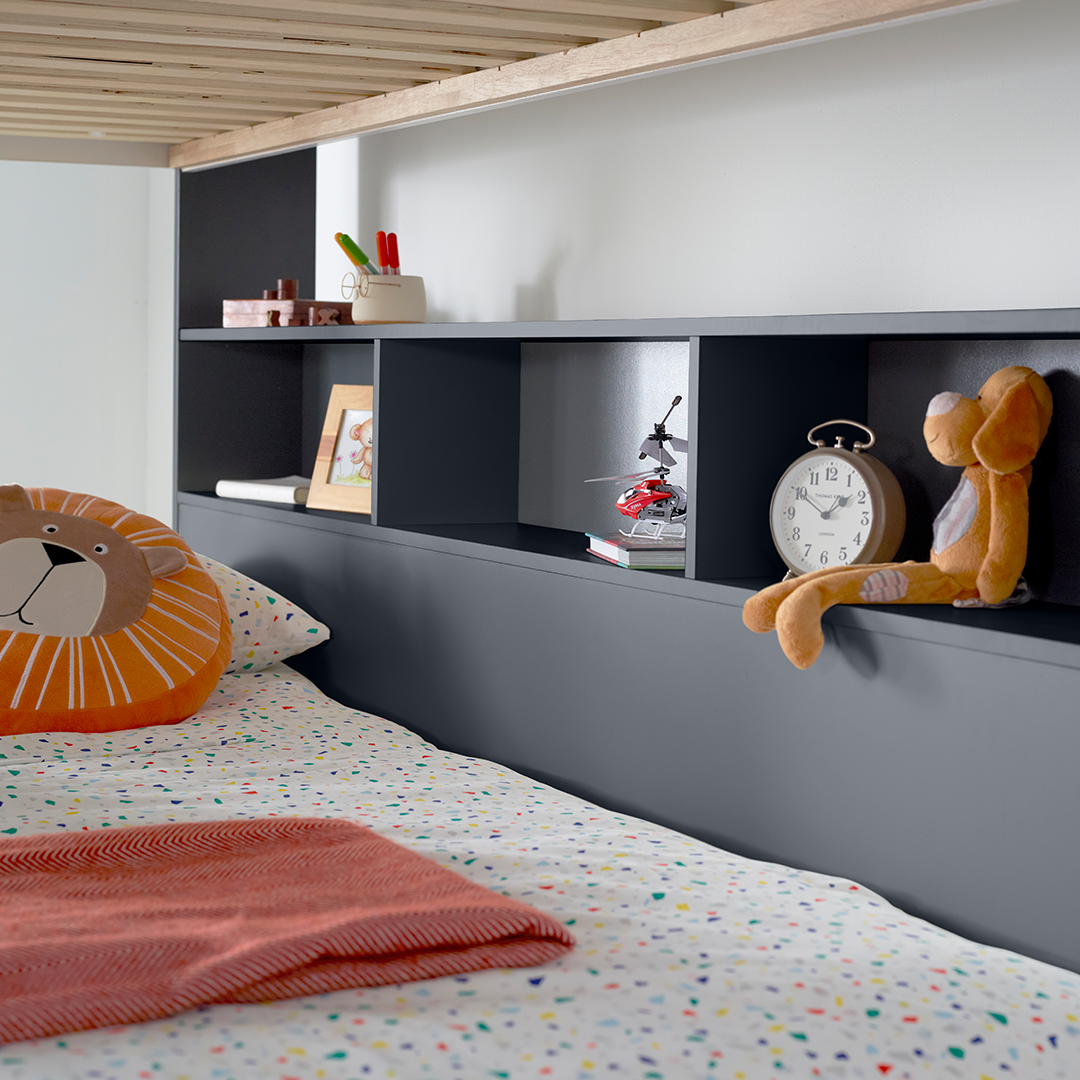 Wooden Storage Triple Sleeper Bunk Bed With Pull-Out Storage Drawer - Oliver