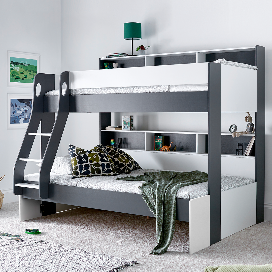Wooden Storage Triple Sleeper Bunk Bed Single And Small Double - Oliver