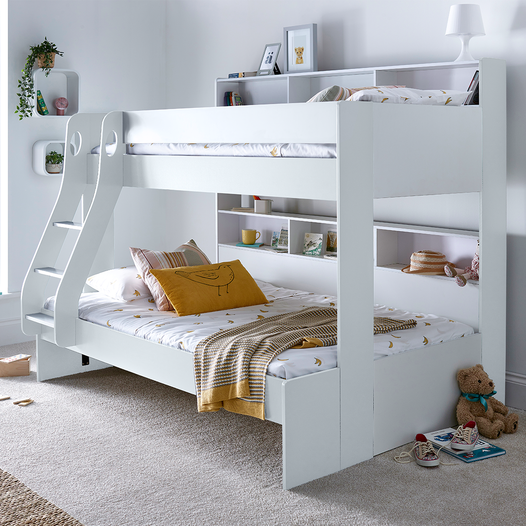 Wooden Storage Triple Sleeper Bunk Bed Single And Small Double - Oliver