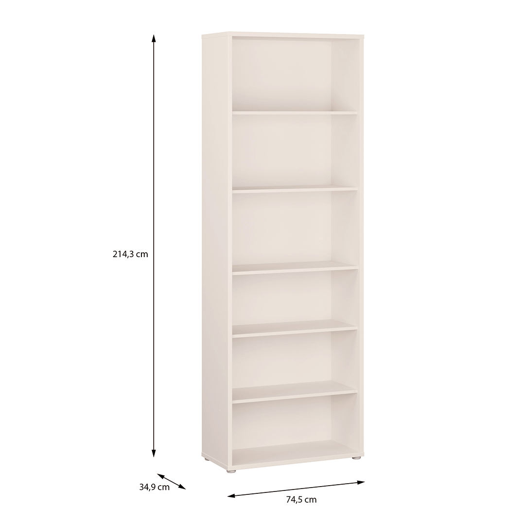 Wooden Tall Bookcase Wide With 5 Shelves - Alice Springs
