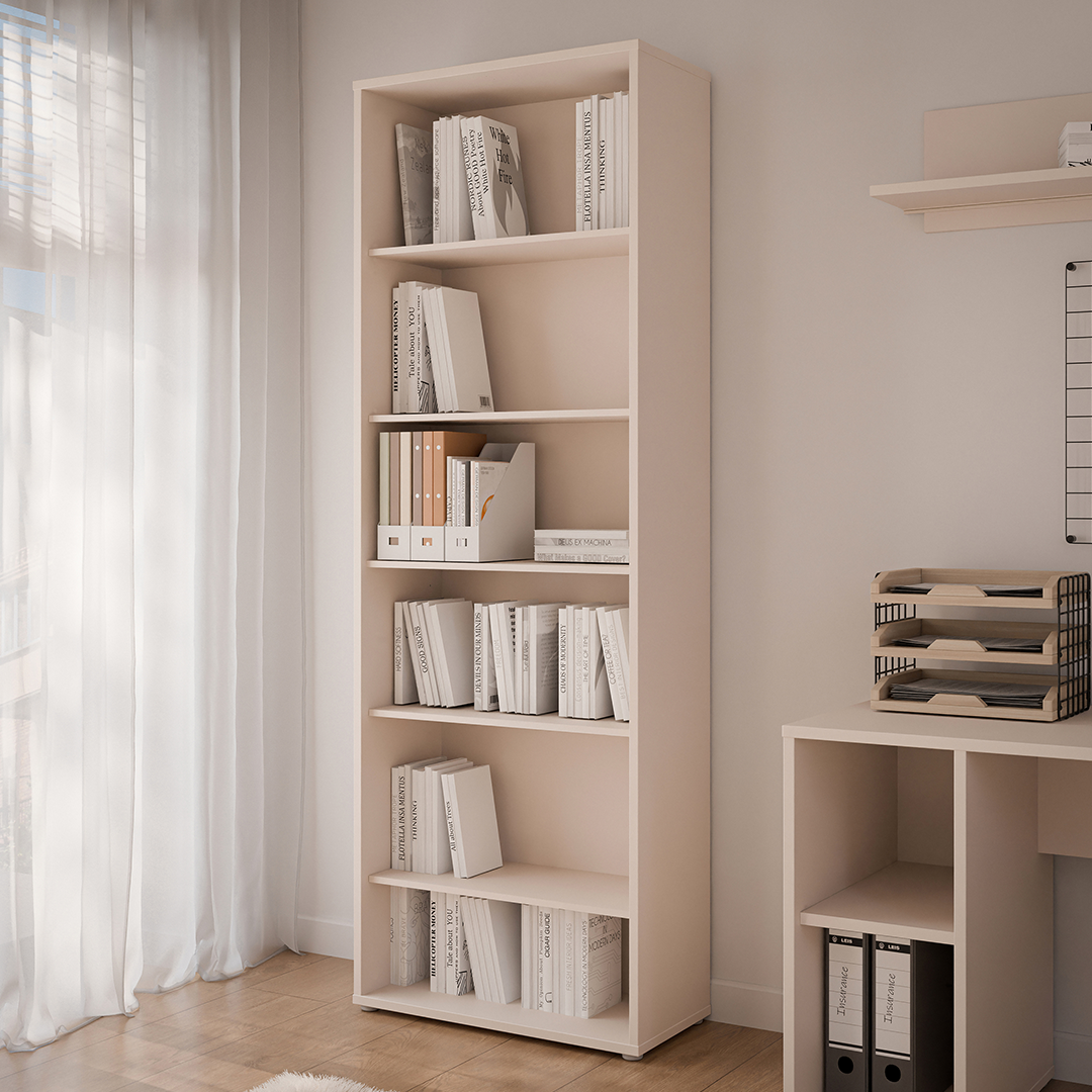 Wooden Tall Bookcase Wide With 5 Shelves - Alice Springs