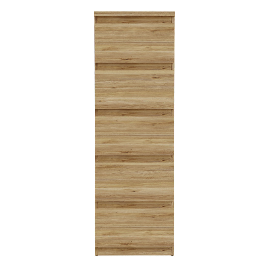 Wooden Tall Chest of 5 Drawers Narrow - Edmore