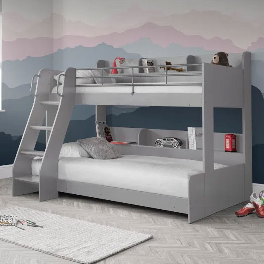Wooden Triple Sleeper Bunk Bed With Ladder - Domino