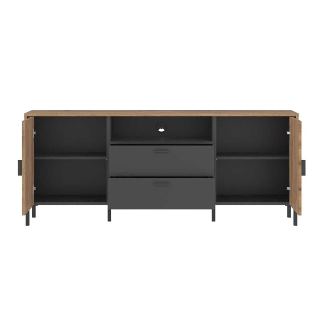 Wooden TV Stand 158cm Wide With 2 Doors And 2 Drawers - Arundel