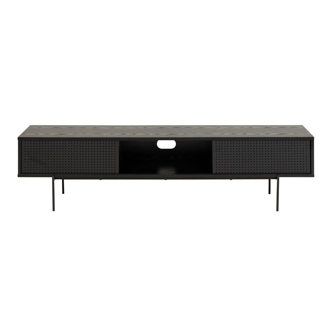 Wooden TV Stand With 2 Mesh Sliding Doors - Angus
