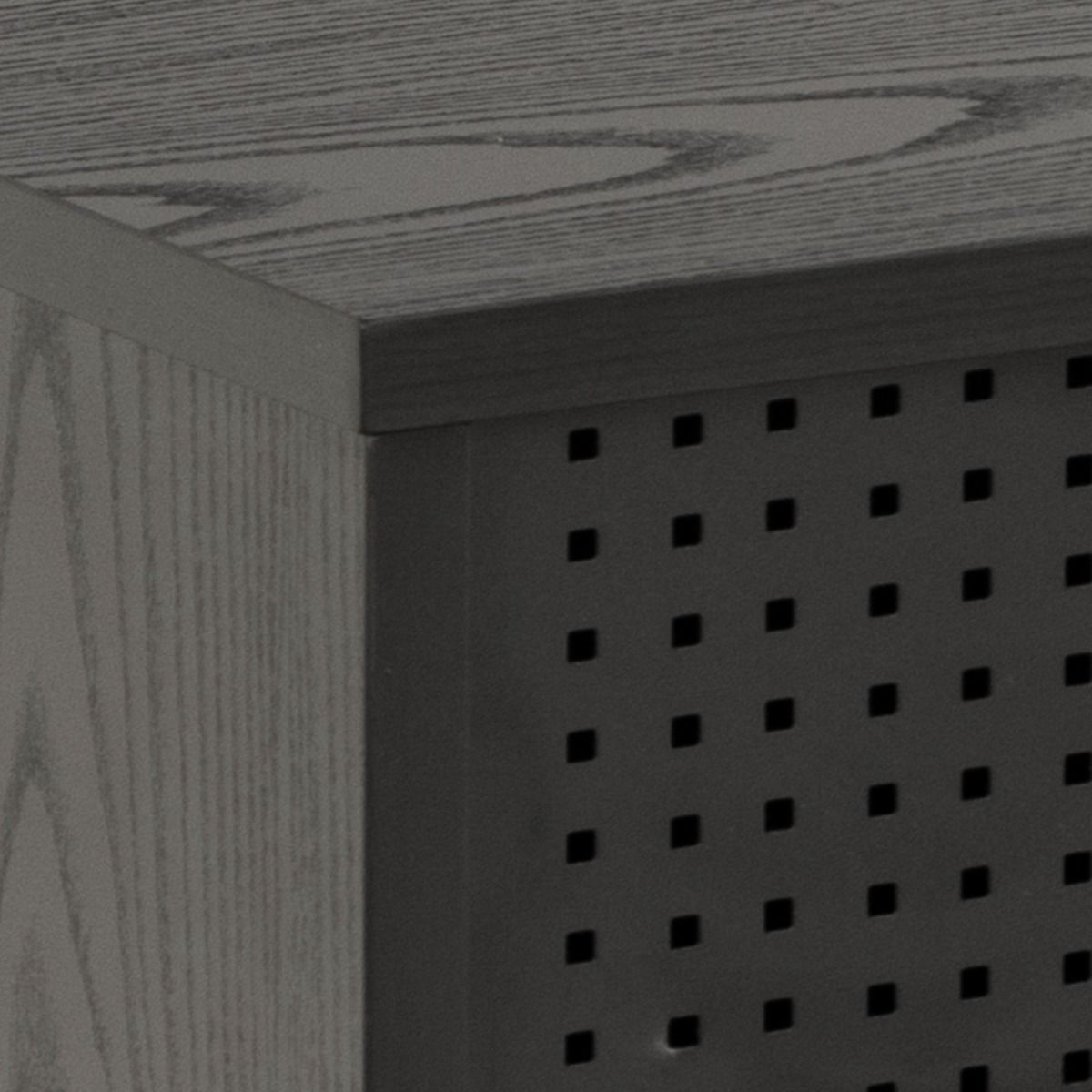 Wooden TV Stand With 2 Mesh Sliding Doors - Angus