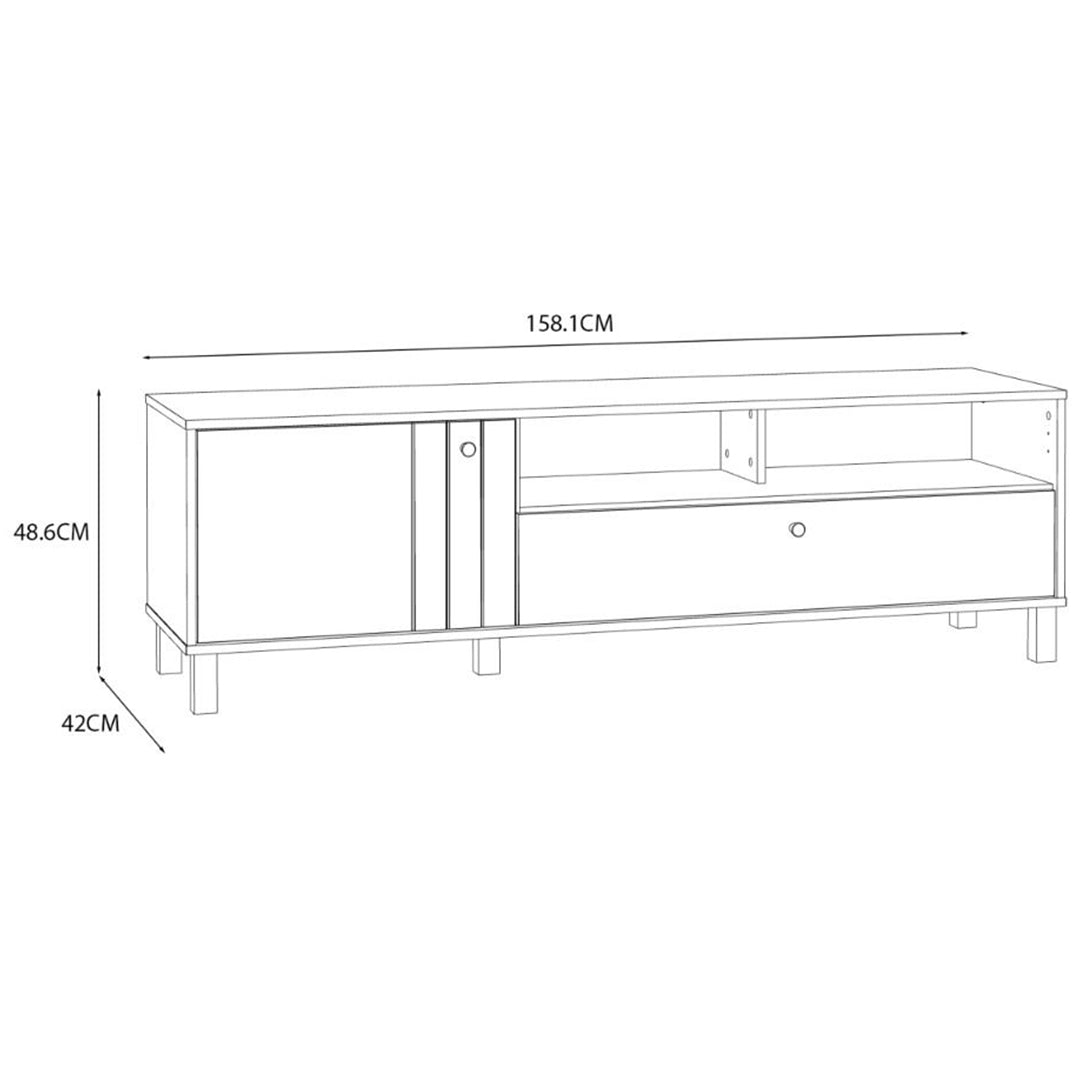 Wooden TV Stand With 1 Door And 1 Drawer - Grafton