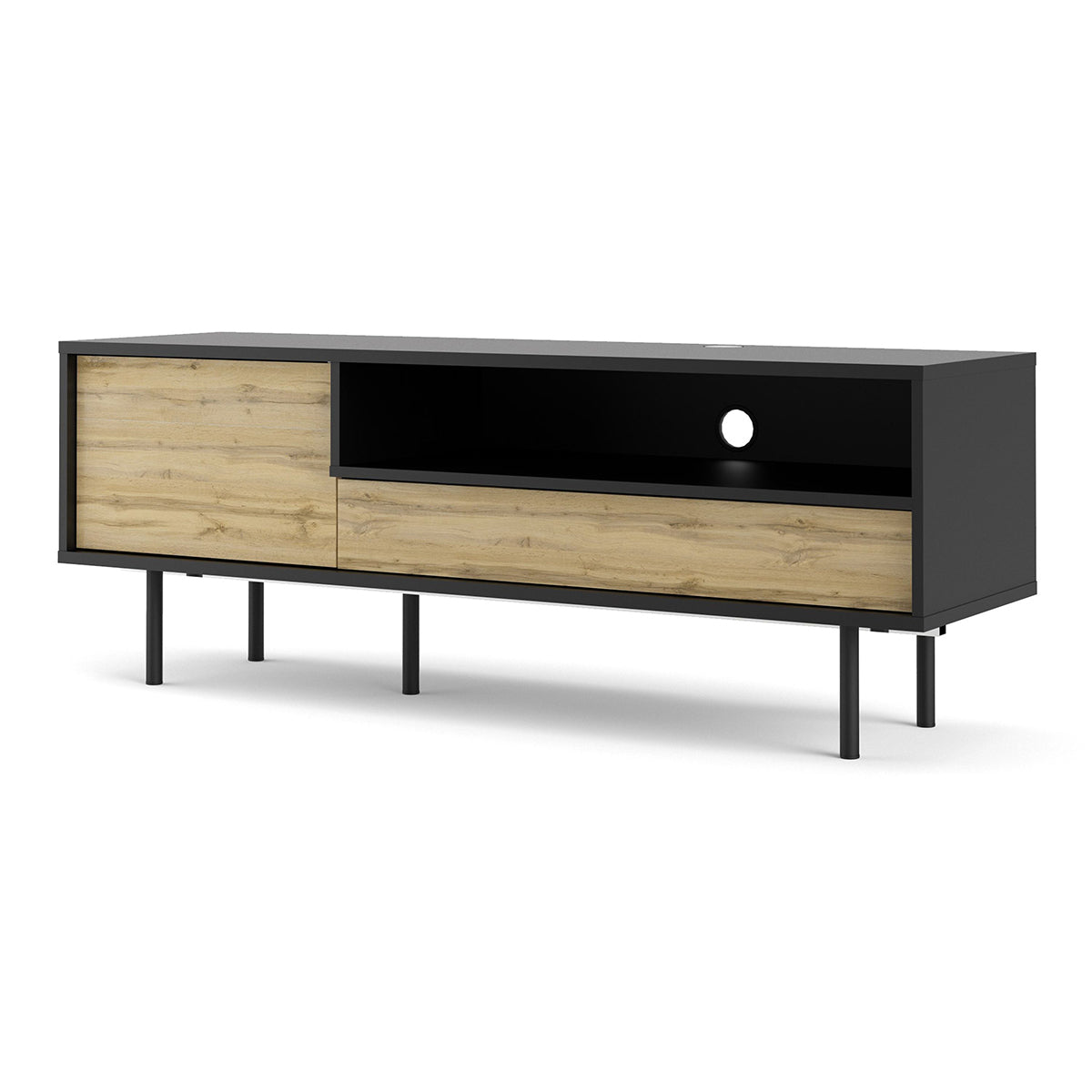 Wooden TV Stand With 1 Door And 1 Drawer - Match