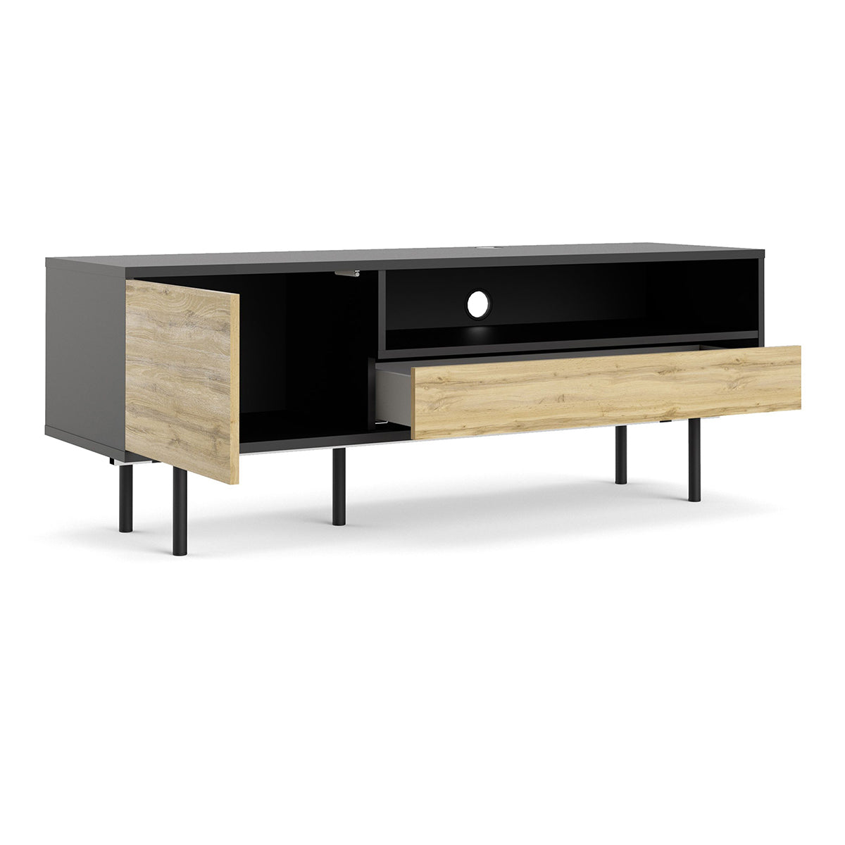 Wooden TV Stand With 1 Door And 1 Drawer - Match