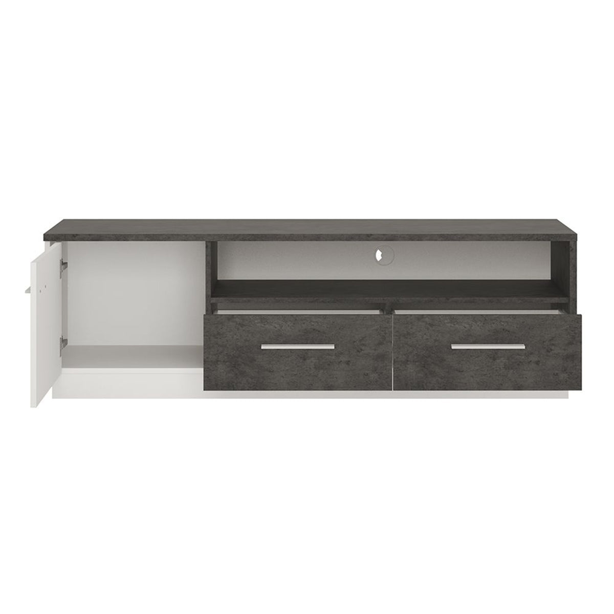 Wooden TV Stand With 1 Door And 2 Drawers - Zingaro