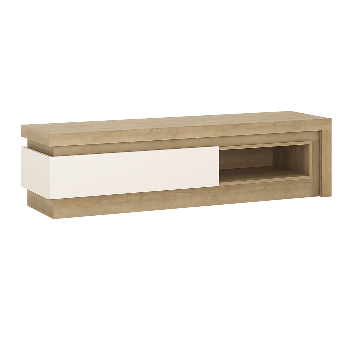 Wooden TV Stand With 1 Drawer And LED Lights - Lyon