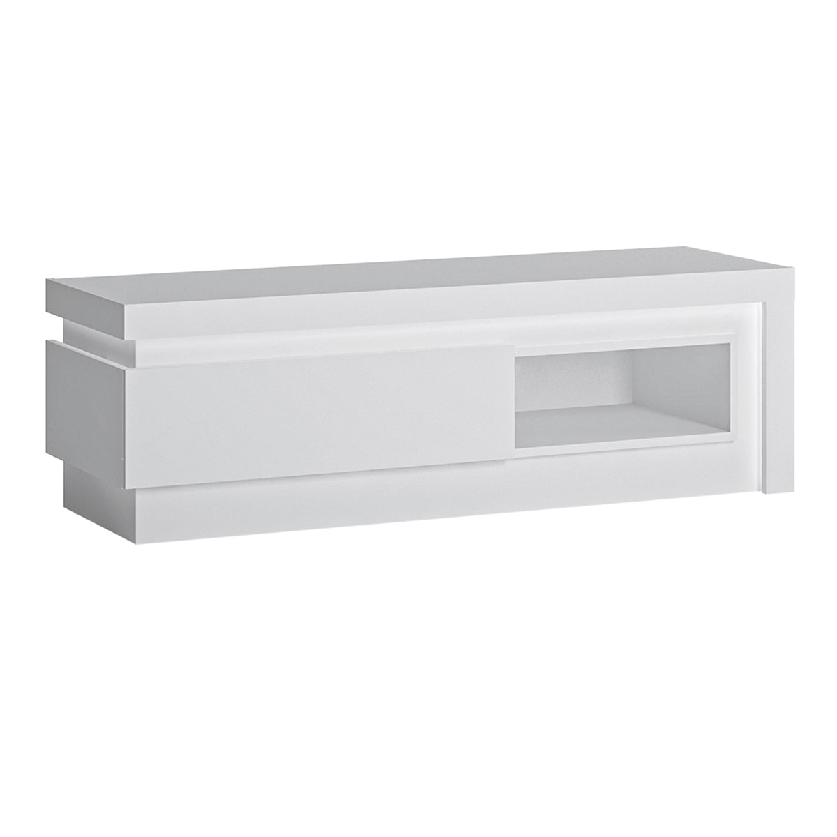 Wooden TV Stand With 1 Drawer And LED Lights - Lyon