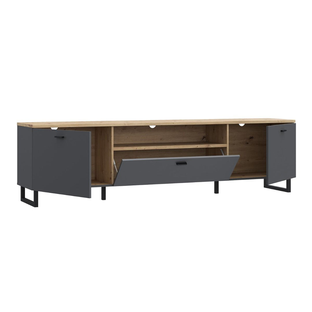 Wooden TV Stand With 1 Flip Door And 2 Drawers - Klara