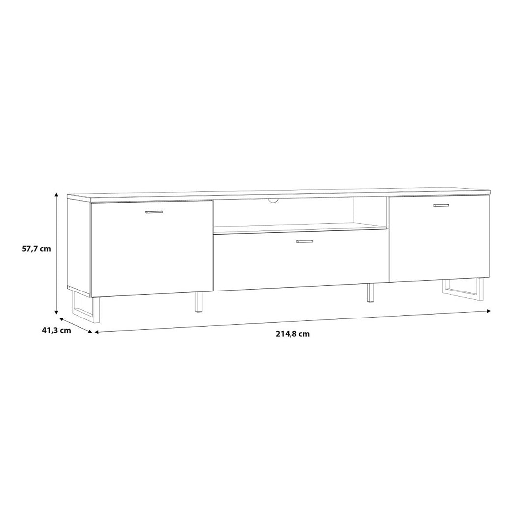 Wooden TV Stand With 1 Flip Door And 2 Drawers - Klara