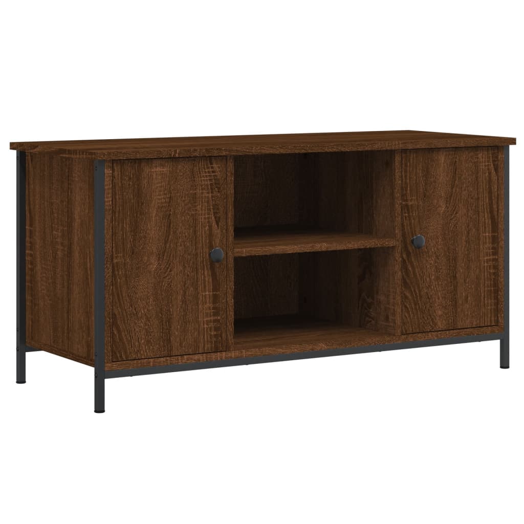Wooden TV Stand 100cm Wide With 2 Doors - Vantage Home
