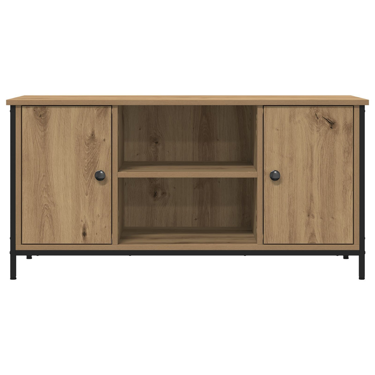 Wooden TV Stand 100cm Wide With 2 Doors - Vantage Home