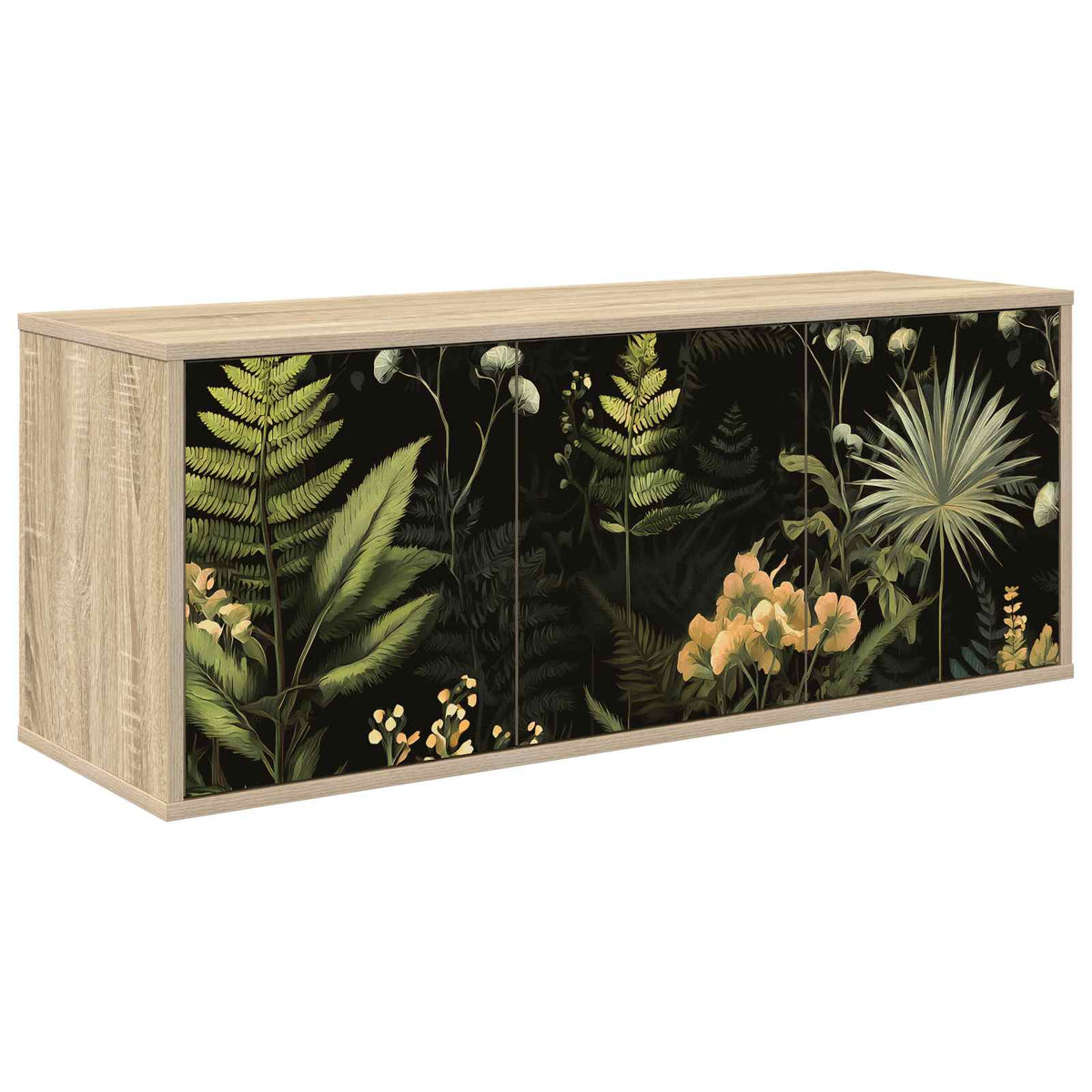 Wooden TV Stand 102cm Wide Wall Hung With 3 Doors - Rhenen