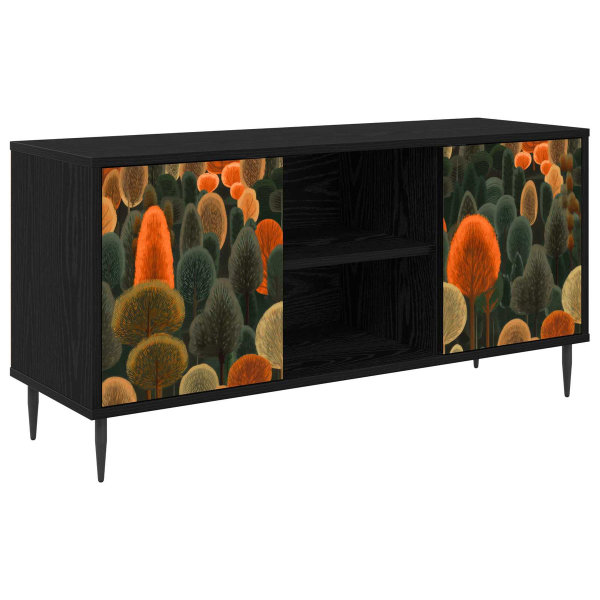 Wooden TV Stand 102cm Wide With 2 Doors And Raised Feet - Zaandam