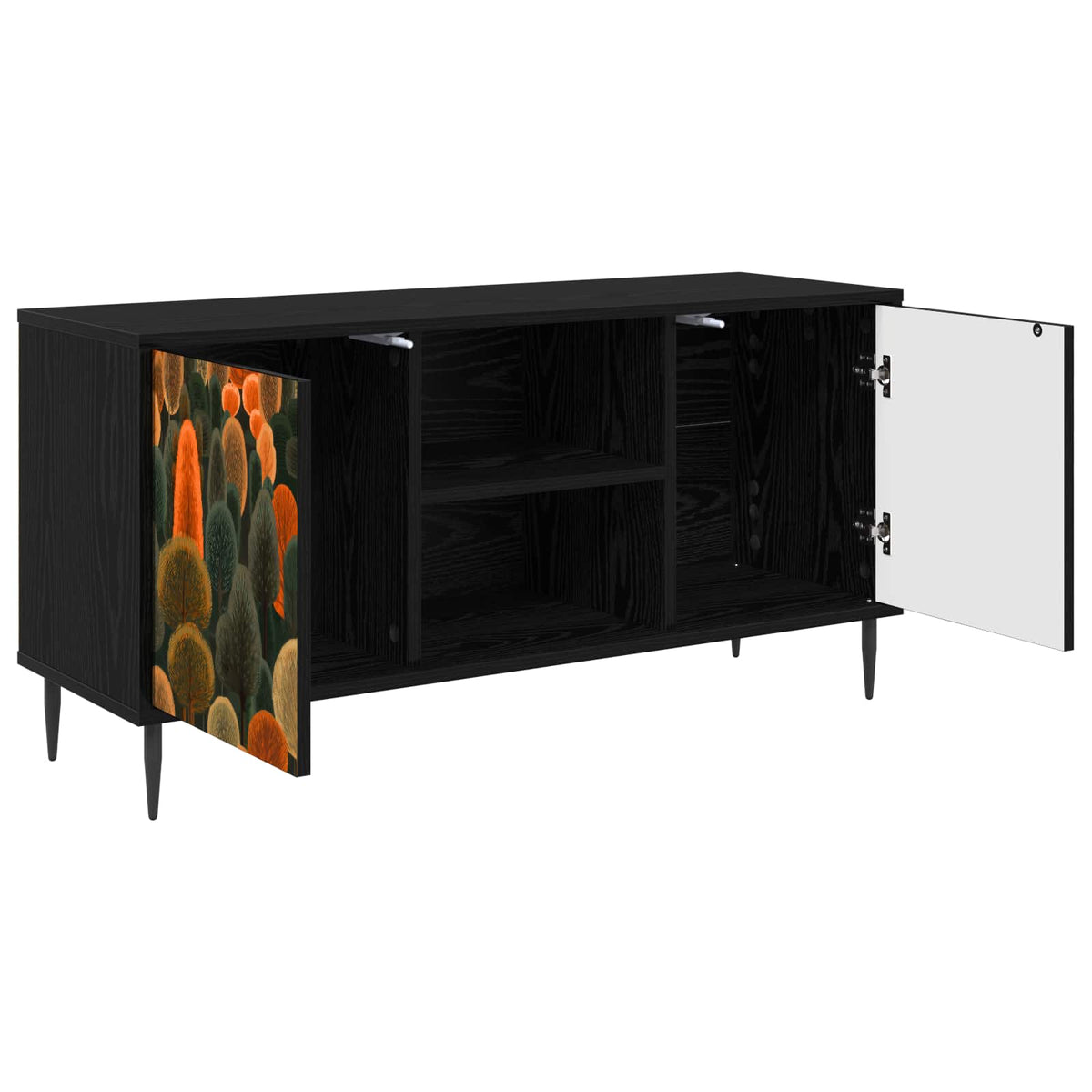 Wooden TV Stand 102cm Wide With 2 Doors And Raised Feet - Zaandam