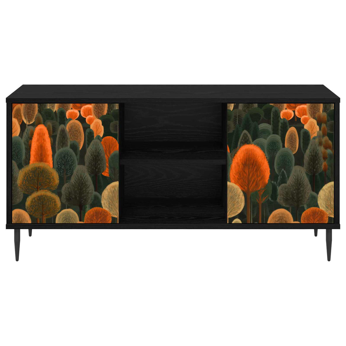 Wooden TV Stand 102cm Wide With 2 Doors And Raised Feet - Zaandam