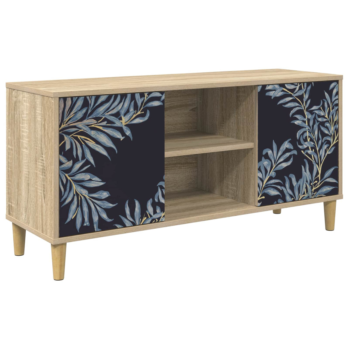 Wooden TV Stand 102cm Wide With 2 Doors - Dokkum