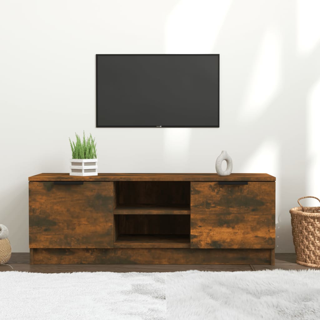 Wooden TV Stand 102cm Wide With 2 Doors - Vantage Home