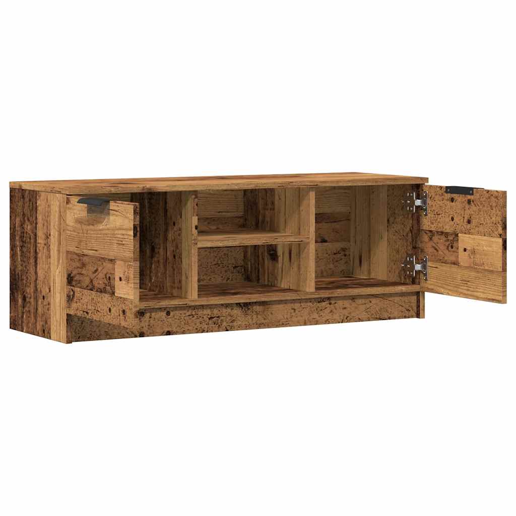 Wooden TV Stand 102cm Wide With 2 Doors - Vantage Home