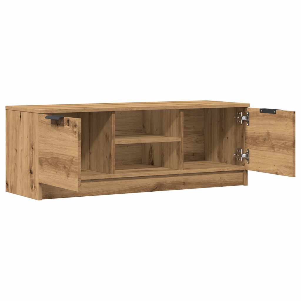 Wooden TV Stand 102cm Wide With 2 Doors - Vantage Home