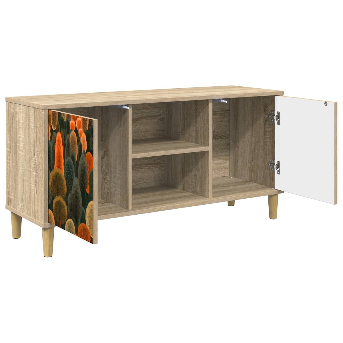 Wooden TV Stand 102cm Wide With 2 Doors - Zaandam