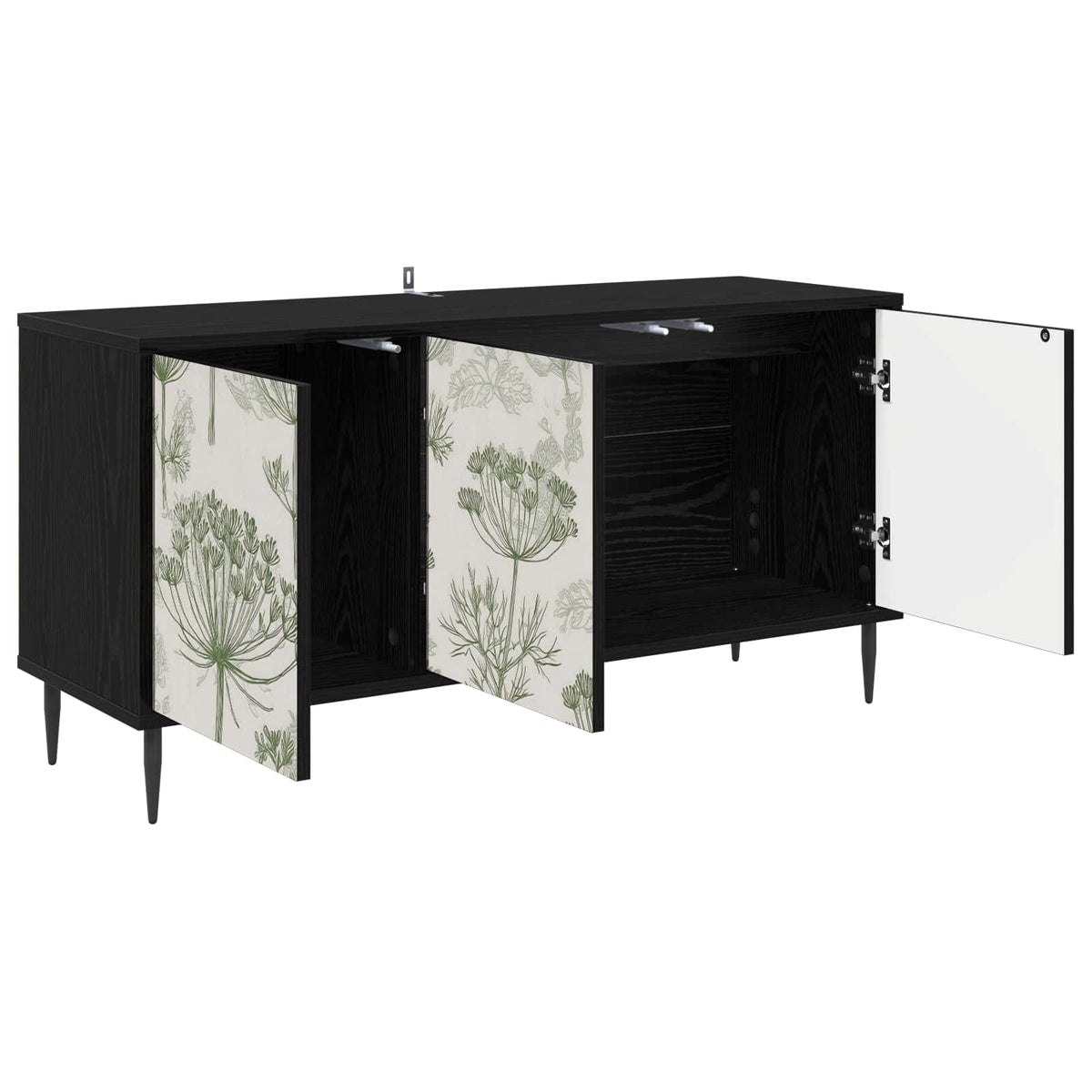 Wooden TV Stand 102cm Wide With 3 Doors And Raised Feet - Gotha