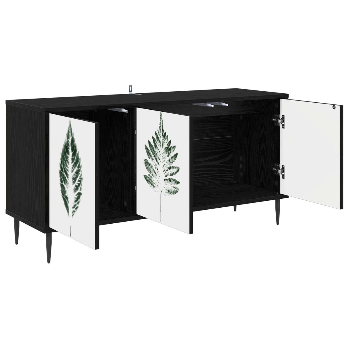 Wooden TV Stand 102cm Wide With 3 Doors And Raised Feet - Hanau