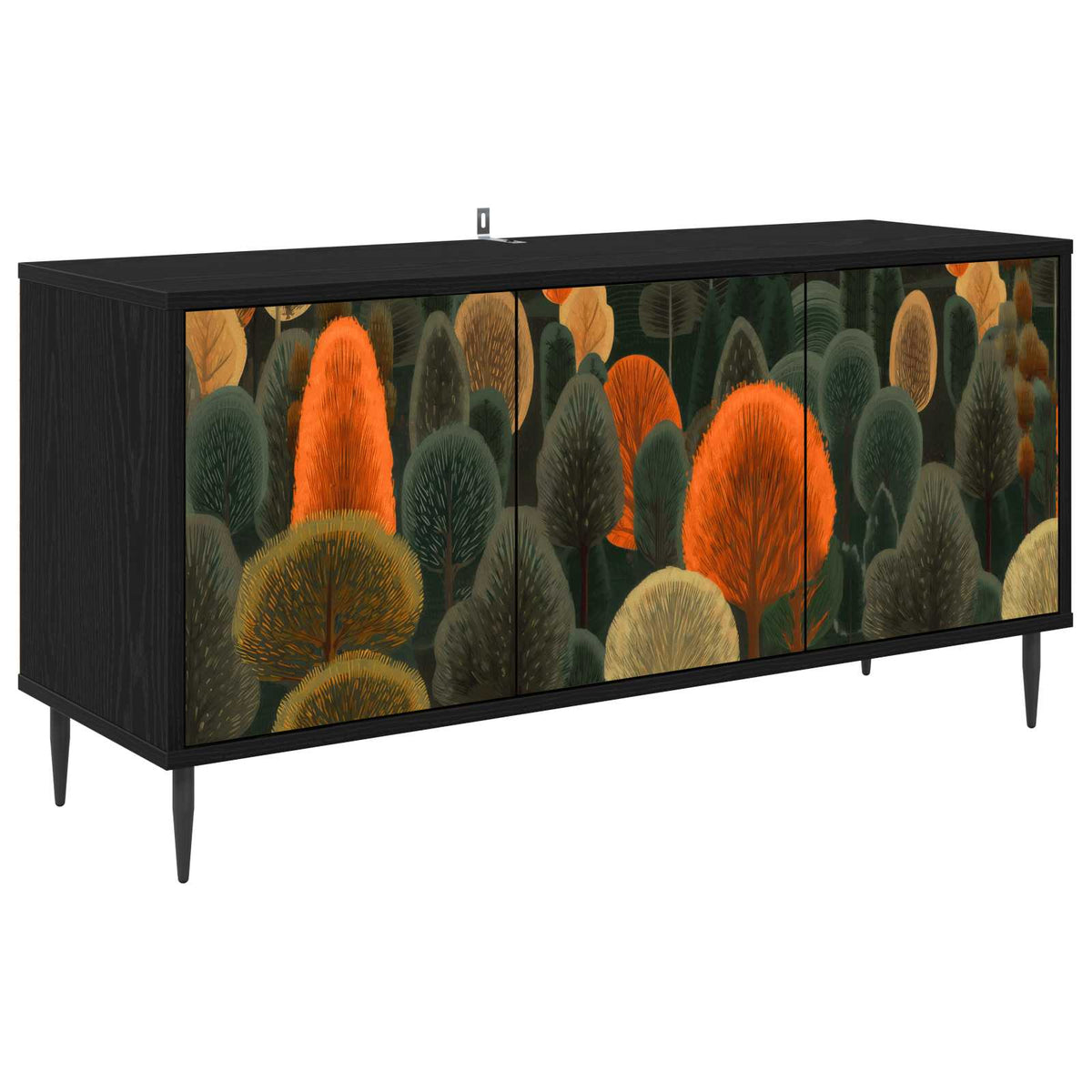 Wooden TV Stand 102cm Wide With 3 Doors And Raised Feet - Zaandam