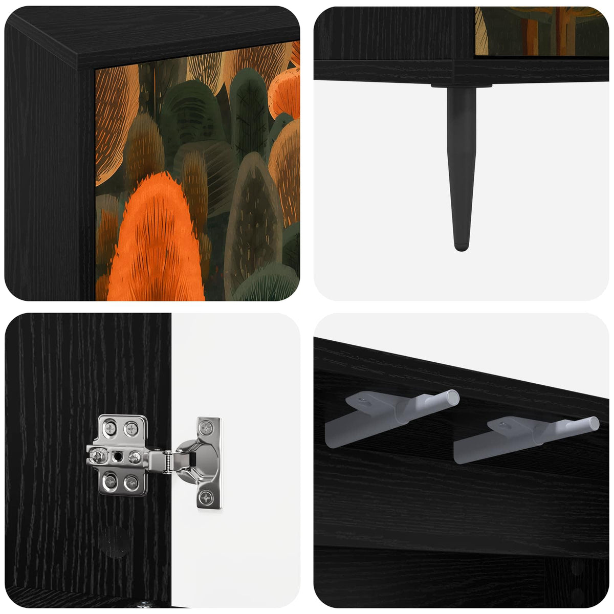 Wooden TV Stand 102cm Wide With 3 Doors And Raised Feet - Zaandam