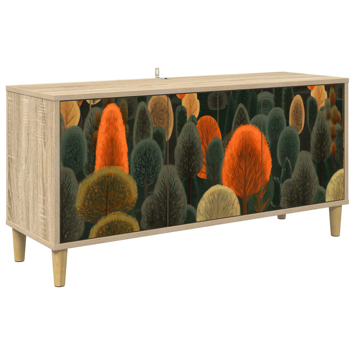 Wooden TV Stand 102cm Wide With 3 Doors - Zaandam