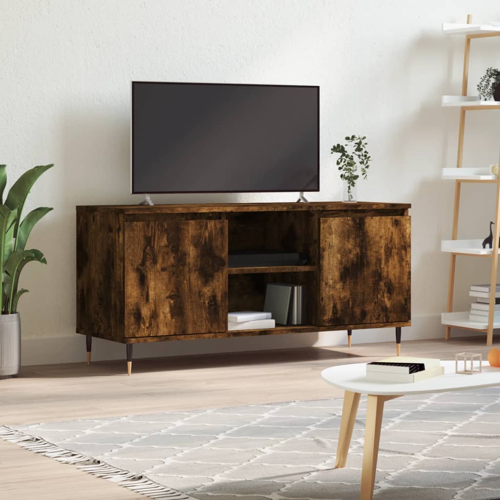 Wooden TV Stand 104cm Wide With 2 Doors - Vantage Home